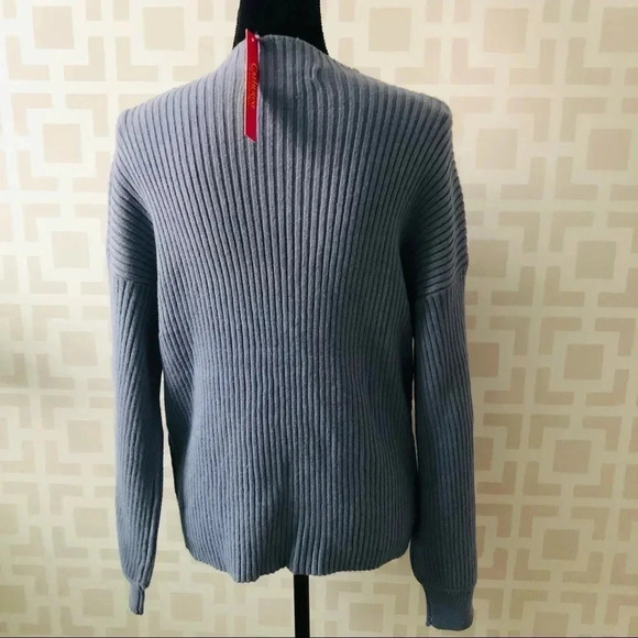 Catherine Malandrino Diamond Knit Crewneck Sweater Blue L NWT - Picture 3 of 3